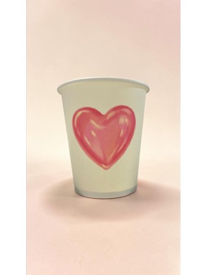 SBStrend Kalp-Sevgi Doğumgünü Parti Etkinlik Temalı Tek Kullanımlık 7 Oz 100 Adet Karton Bardak