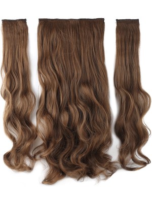 Kaia Life Fiber Sen Dalgalı Yarım Ay + 2 Yan Çıt Çıt / Kumral