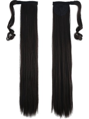 Kaia Life Bağlamalı Düz At Kuyruğu / Kahverengi