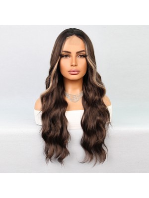 Kaia Life Koyu Kumral Balköpüğü Işıltılı Tül Peruk