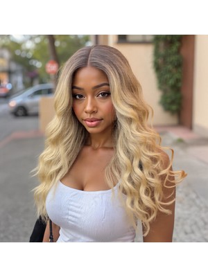 Kaia Life Kumral Dore Sarı Ombre ve Balköpüğü Röfleli Tül Peruk