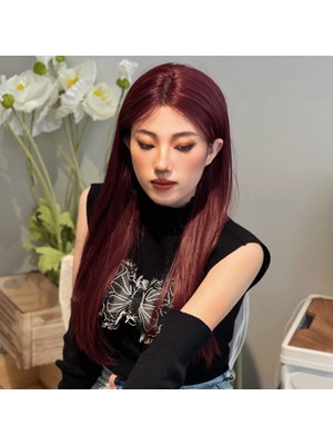 Kaia Life Kızıl Kahverengi Düz Tül Peruk