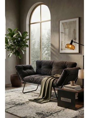 AVYNA Montevra™ Dualrest Kanepe | Açılır Yataklı Modern Çekyat Koltuk | Milano Tasarım - Füme