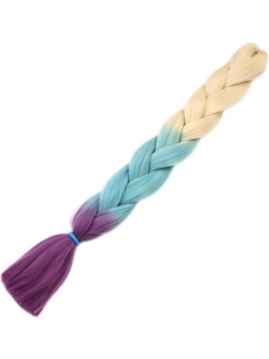 Kaia Life Afrika Örgüsü ve Rasta Için Sen Ombreli  / Platin / Turkuaz Mavi / Açık Mor