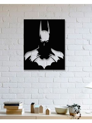SS Cnc Sscnc Batman Lazer Kesim Dekoratif Duvar Tablosu (40X32 Cm)