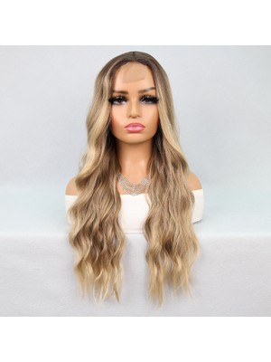 Kaia Life Kumral Dore Sarı Ombre Balköpüğü Röfleli Tül Peruk