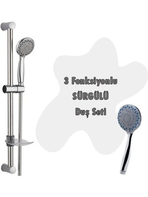 AyrStore Buğz 3 Fonksiyonlu Sürgülü Duş Seti 5 Parça Özel Set