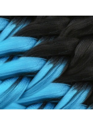 Kaia Life Afrika Örgülük Sen Ombreli  100 Gr. / Siyah / Turkuaz Mavi