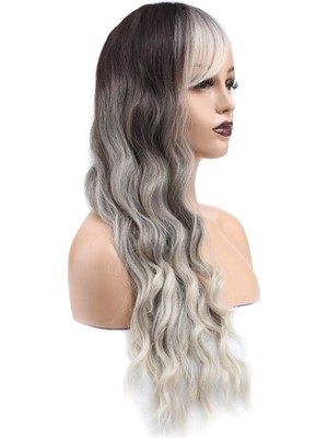 Kaia Life Perçemli Uzun Su Dalgası Fiber Sen Peruk/ Ombre ve Röfleli