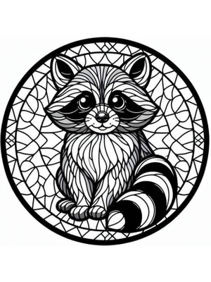 SS Cnc Sscnc Dekoratif Lazer Kesim Sanatsal Rakun Duvar Tablosu (40X40 Cm)