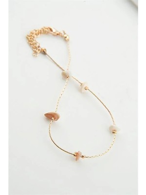 Euromoda Sade Sedef Doğal Taşlı Halhal Ayak Aksesuarı