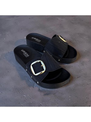 Esem Kadın Simli Tek Tokalı.dolgu Topuk Konforlu Terlik