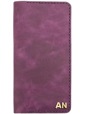 twingold Isminizin Baş Harflerine Özel %100 Dana Deri Rainbow Uzun Mor Cüzdan