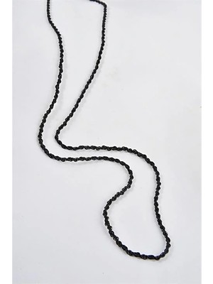 Euromoda Sade Halat Zincir Siyah Renkli Unisex Kolye