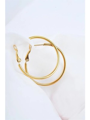 Euromoda Halka Tasarımlı Çelik Küpe