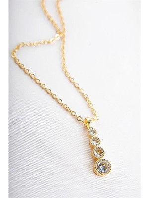 Euromoda Özel Tasarımlı Zirkon Taşlı Kolye