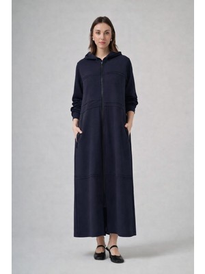 Nurcan Çetin 26905 Yatay Kalın Biye Detaylı Kapşonlu Ferace