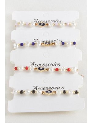 Zero Land Drnds Ftm Ana Eli Boncuk Inci Makrome Ip Bileklik - Yeşil