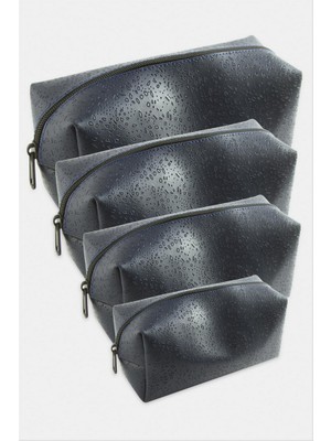 Zero Land Drnds 4 Adet El Tutmalı Makyaj Çantası - Lacivert