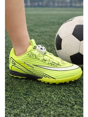 papucumun dünyası Mekanizma Bağcıklı  Laliga Unisex Erkek ve Kız  Çocuk Halı Saha Ayakkabısı