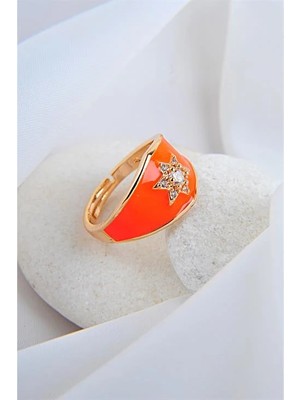 Euromoda Ayarlanabilir Zirkonium Taşlı Yıldızlı Ayarlanabilir Yüzük