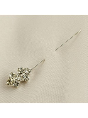 Zero Land Drnds Taşlı Eşarp Iğnesi - Gümüş Rengi
