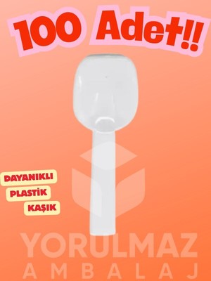 Yorulmaz Ambalaj 🥄🐼 Plastik Panda Tatlı Kaşık 100 Adet – Tek Kullanımlık Eğlenceli Parti Kaşığı
