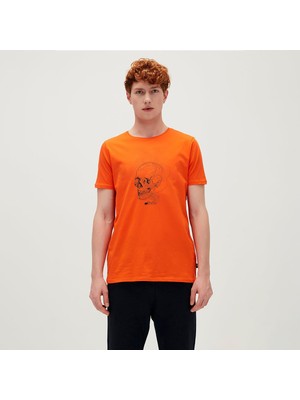 Bad Bear Reborn Erkek Turuncu Yuvarlak Yaka Tişört