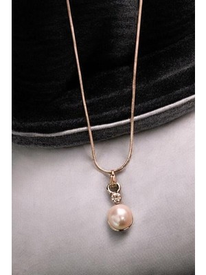 Euromoda Gümüş Renkli Inci Tasarımlı Kolye Küpe Takı Seti