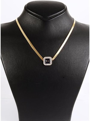 Euromoda Çelik Özel Tasarımlı Zirkon Taşlı Gold ve Gümüş Renkleri Çelik Kolye