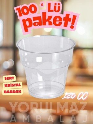 Yorulmaz Ambalaj 🥤 180 cc Sert Kristal Plastik Bardak 100’LÜ – Dayanıklı, Şeffaf ve Şık Sunum