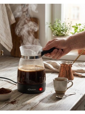 tp Cam Cezve Kahve Makinesi 650W Elektrikli 5 Fincan Kapasiteli Türk Kahvesi Makinesi - Lisinya