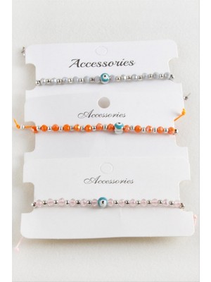 Zero Land Drnds Nazar Kristal Makrome Ip Bileklik 6 mm - Yeşil