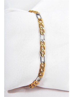 Euromoda Çelik Zincirli Gold ve Metalik Renkli Unisex Bileklik