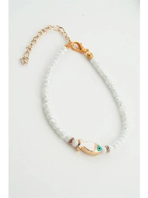 Euromoda Balık Tasarımlı Boncuklu Halhal Ayak Aksesuarı