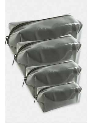 Zero Land Drnds 4 Adet El Tutmalı Makyaj Çantası - Gri