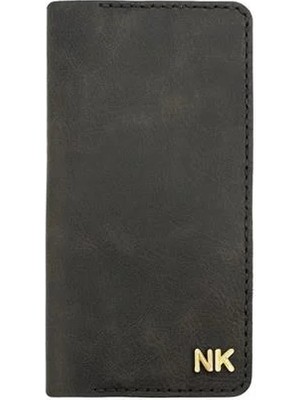 twingold Isminizin Baş Harflerine Özel %100 Dana Deri Rainbow Uzun Antrasit Cüzdan