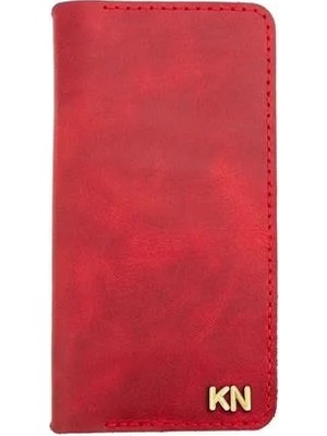 twingold Isminizin Baş Harflerine Özel %100 Dana Deri Rainbow Uzun Kırmızı Cüzdan