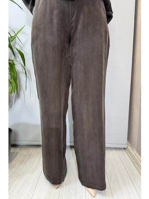 Miss Dalida Bol Paça Basic Cupro Pantolon Kahve T26Y-7003