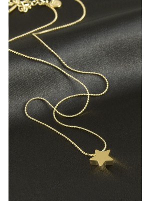 Zero Land Drnds Yıldız Lüks Çelik Kolye - Sarı