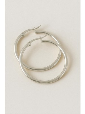 Zero Land Drnds Halka Lüks Çelik Küpe 4,5 cm - Sarı