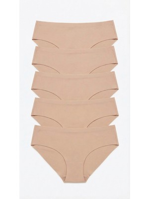 Zi 5 Adet 1 Paket Kahve Klasik Basic Lazer Kesim Bikini Külot