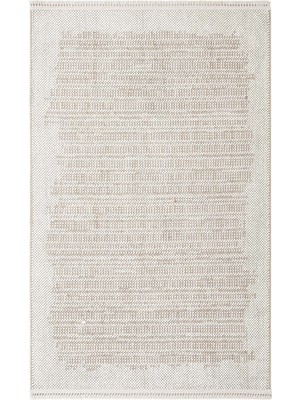 Cool Halı Olinda Bej Krem Rengi Yumuşak Iskandinav Saçaklı Dört Mevsim Bukleli Giriş Oturma Odası Salon Halısı