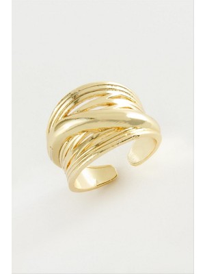 Zero Land Drnds Çarpı Metal Yüzük - Gümüş Rengi