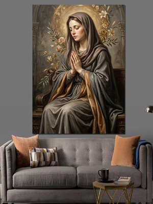 Tablomega Dua Eden Kutsal Meryem Ana Dekoratif Kanvas - Mdf Ahşap Tablo