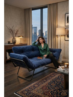 AVYNA Arvıona™ Relaxbed Kanepe | Mekanizmalı Açılır Premium Çekyat - Ikili Yataklı Koltuk - Lacivert