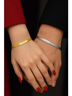 Genel Paslanmaz Çelik Çift Bilekliği - Sevgili Bileklik Seti - Şık ve Dayanıklı Aksesuar