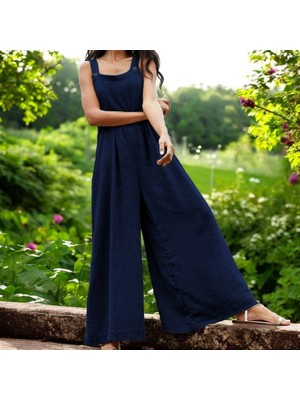 Yazlık Rahat Salaş Keten Tulum