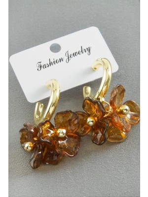 Zero Land Drnds Çiçek Inci Küpe - Beyaz