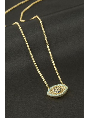 Zero Land Drnds Göz Zirkon Taşlı Kolye - Sarı